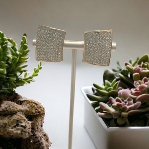 Vintage Swarovski Pave clip earrings